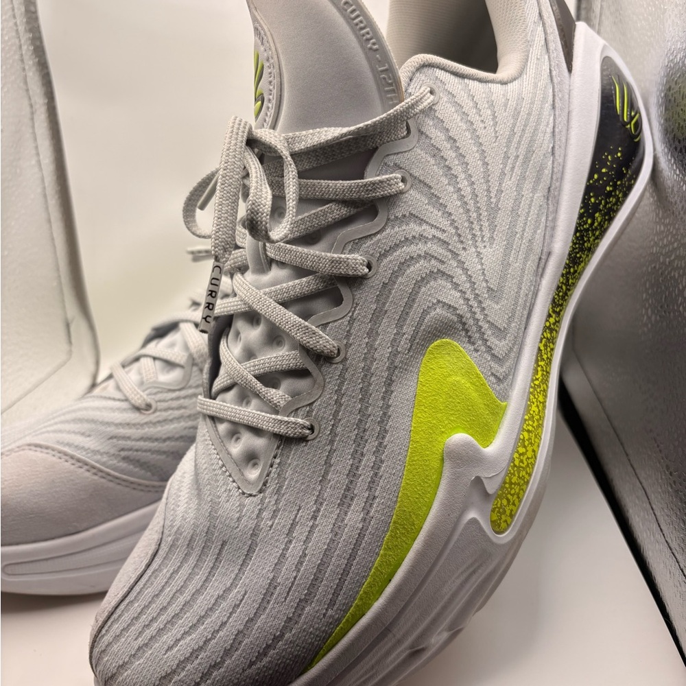 Under Armour Stephan Curry Gray Sneakers with Yellow Trim